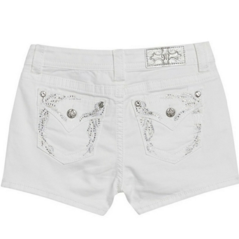 MISS ME JEAN SHORTS MID RISE WHITE SIZE 31 NEW wit